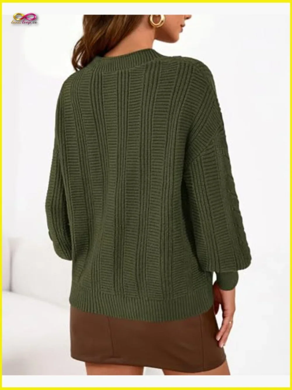V Neck Long Sleeve Chunky Cable Knit Button Cardigan Sweater Oversized - Picture 5 of 7